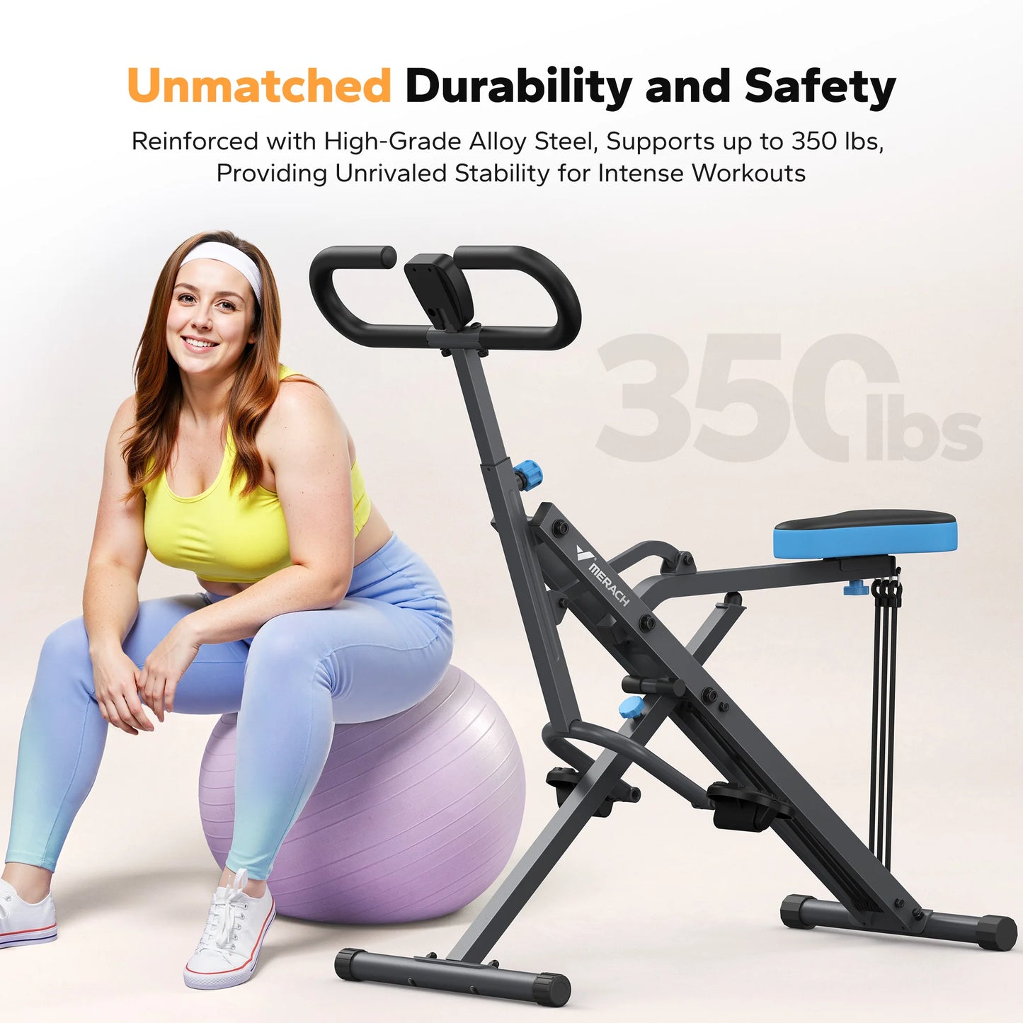 Merach 2in1 Squat And Rowing Machine For Home Gym With Foldable Frame And Real Time Feedback LCD Display