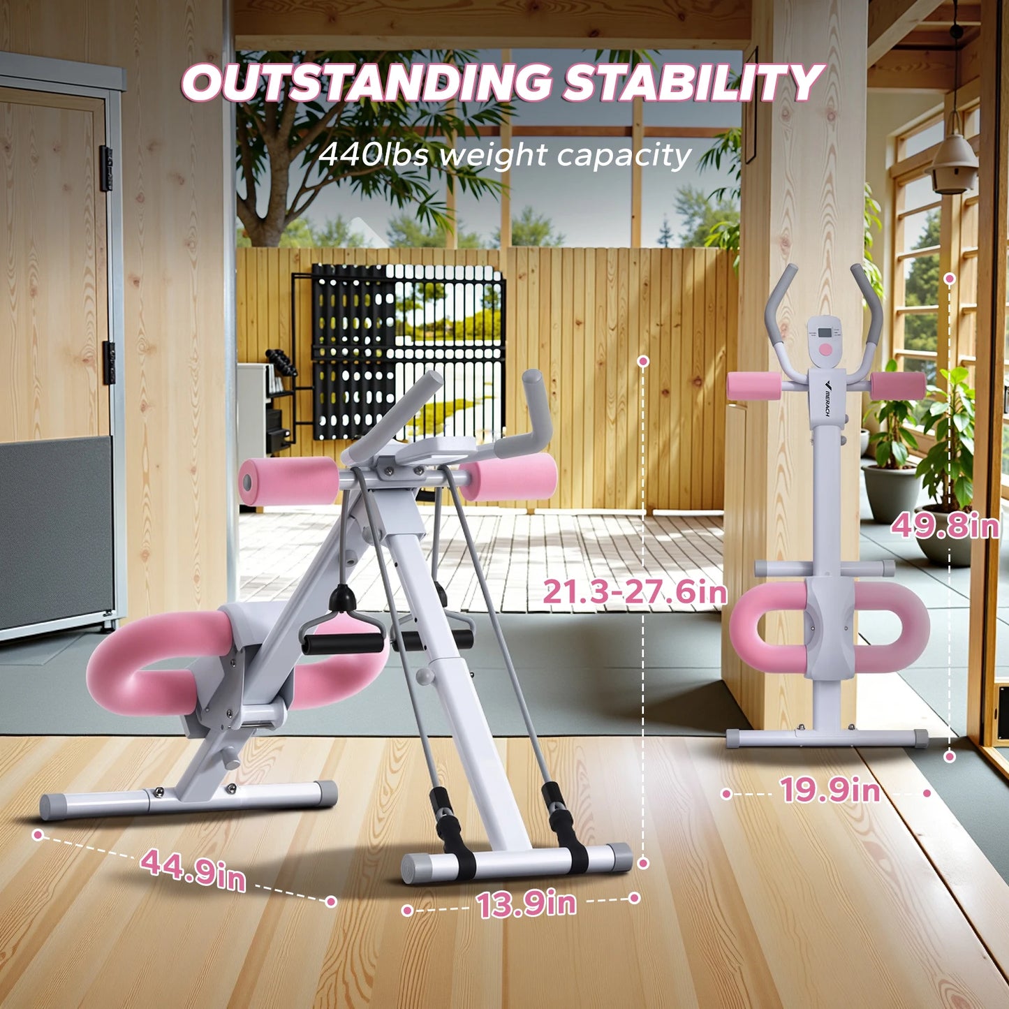 MERACH Ab Machine Adjustable Trainer Foldable For Abdominal Core Total Body Conditioning At Home