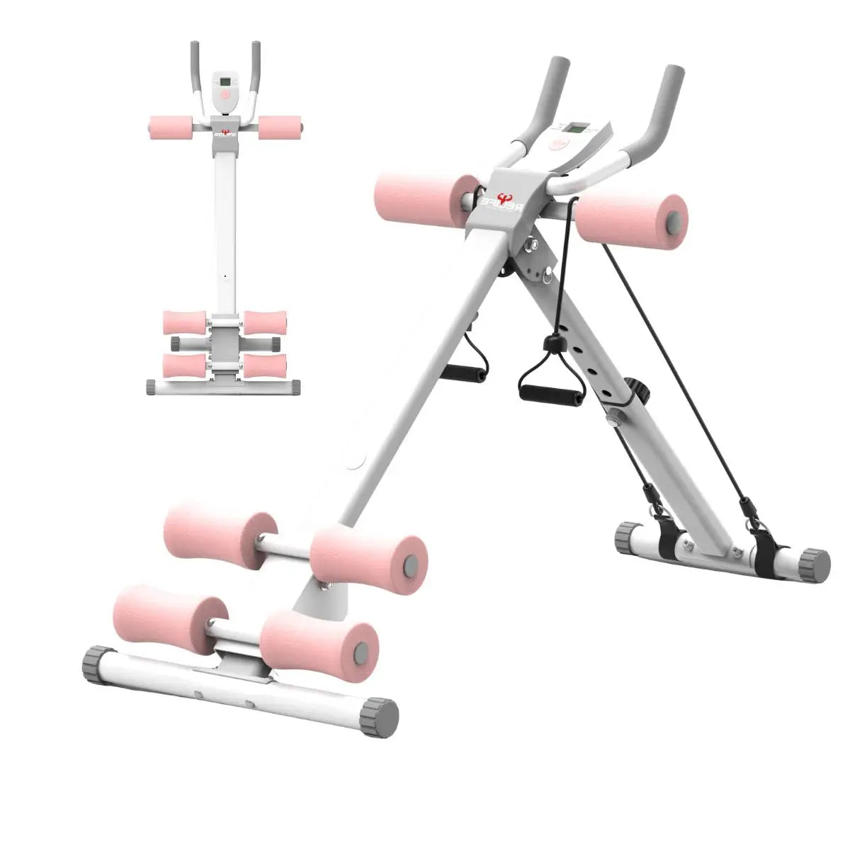 Foldable Core Abdominal Trainer For Home Gym With Resistance Bands