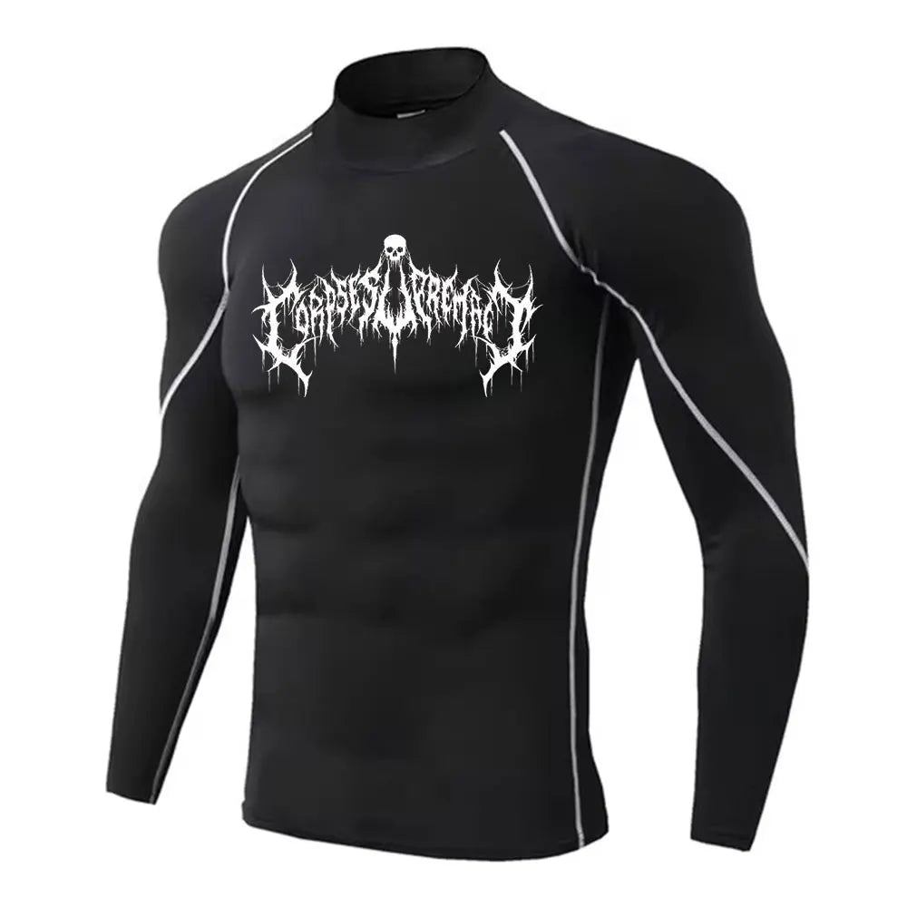 Mens Turtleneck Compression Shirt For Gym Performance Dry Rash Guard