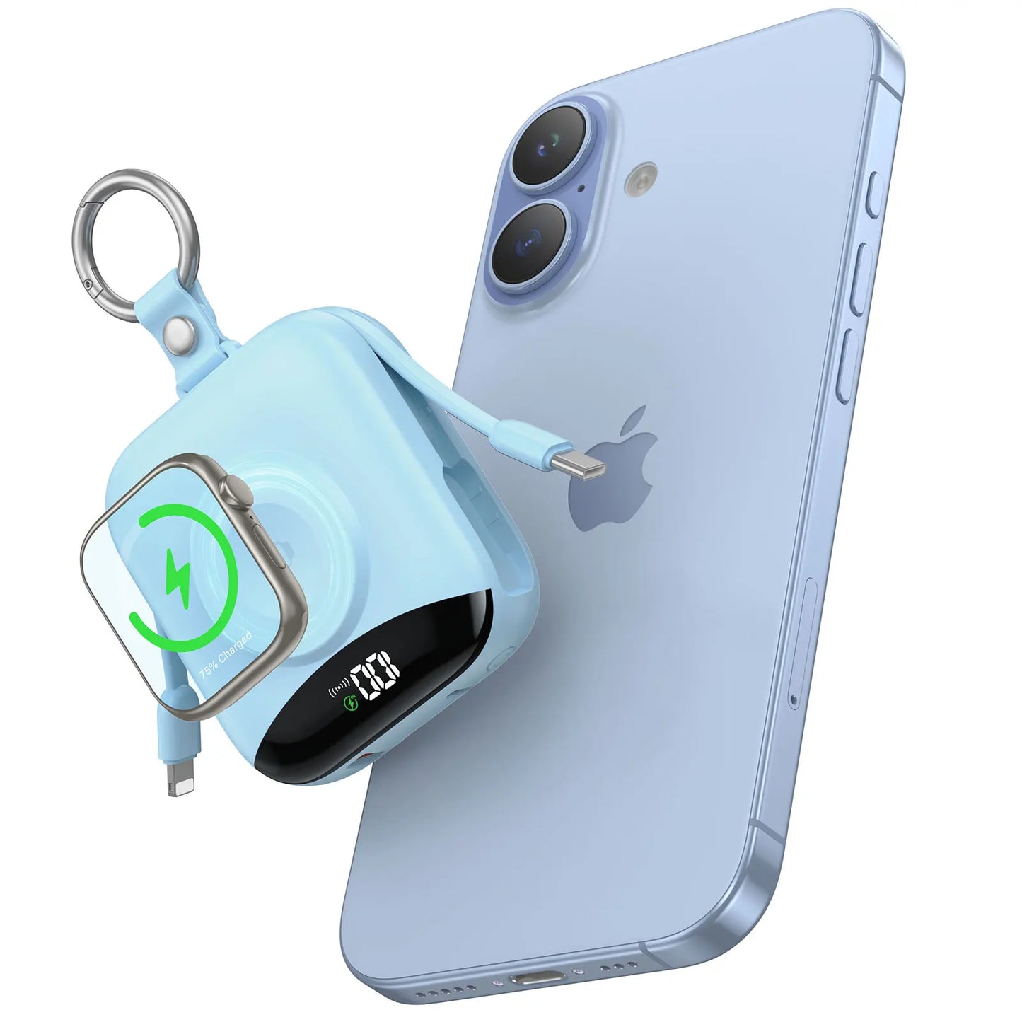 10000mAh Apple Watch Wireless Power Bank With Lightning USB Cables