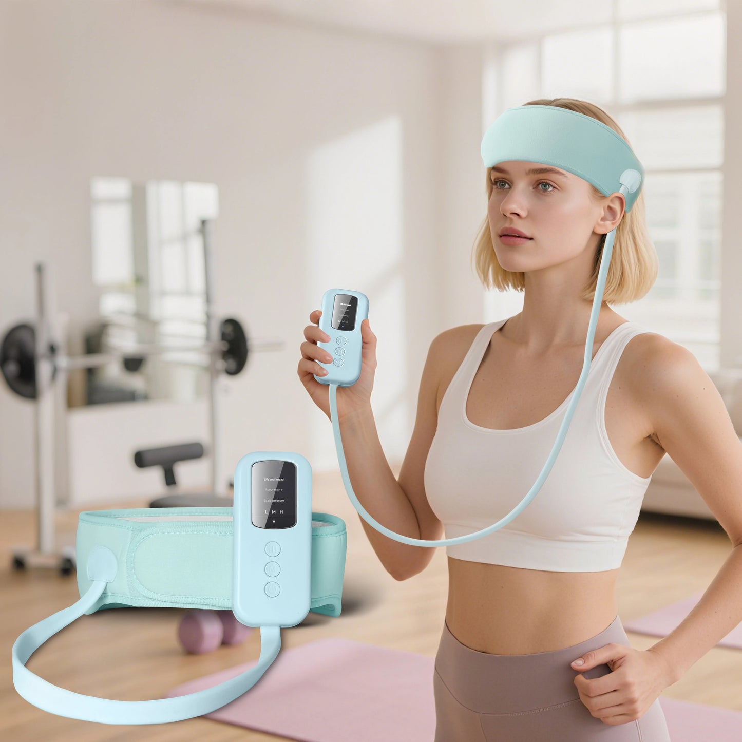 USB Powered Migraine Relief Cap Head and Eye Massager Compression