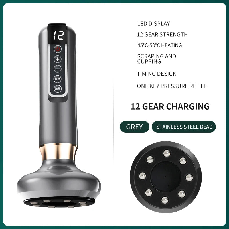 Cordless Electric Cupping Massager With Gua Sha And Scraping Therapy Vacuum Suction Cup 6 Adjustable Levels
