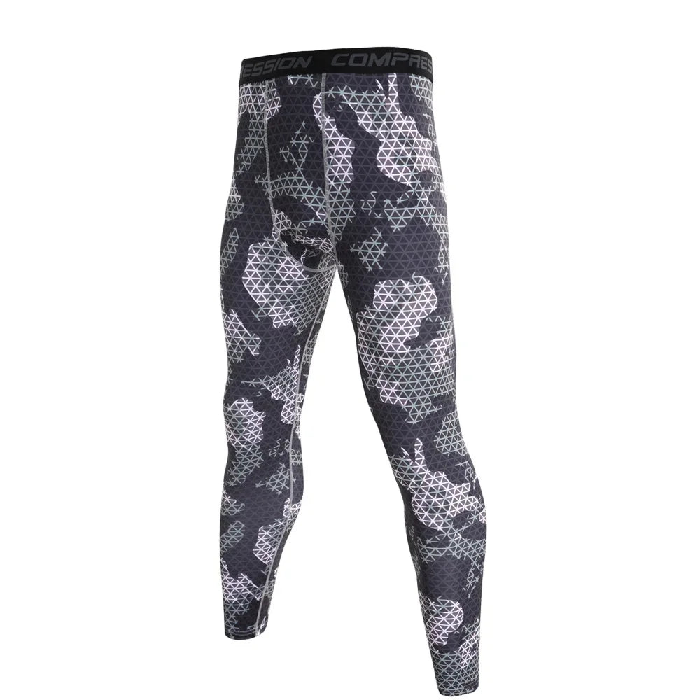Men's Camouflage Running Training Compression Leggings For Sports