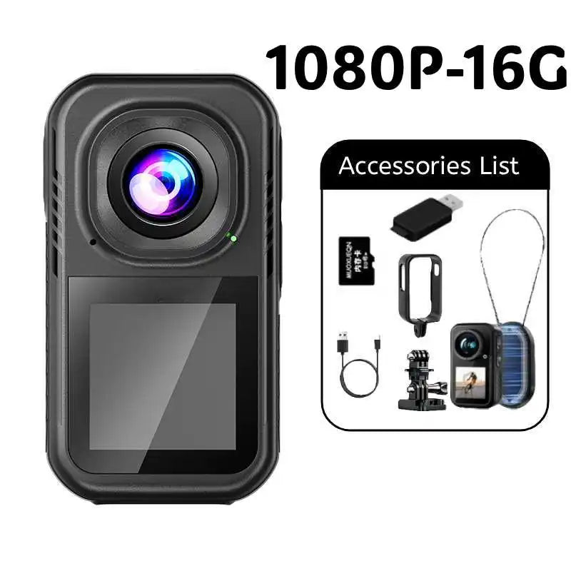 5K Action Camera Wearable Pendant 130 Degree Wide Angle Vlog