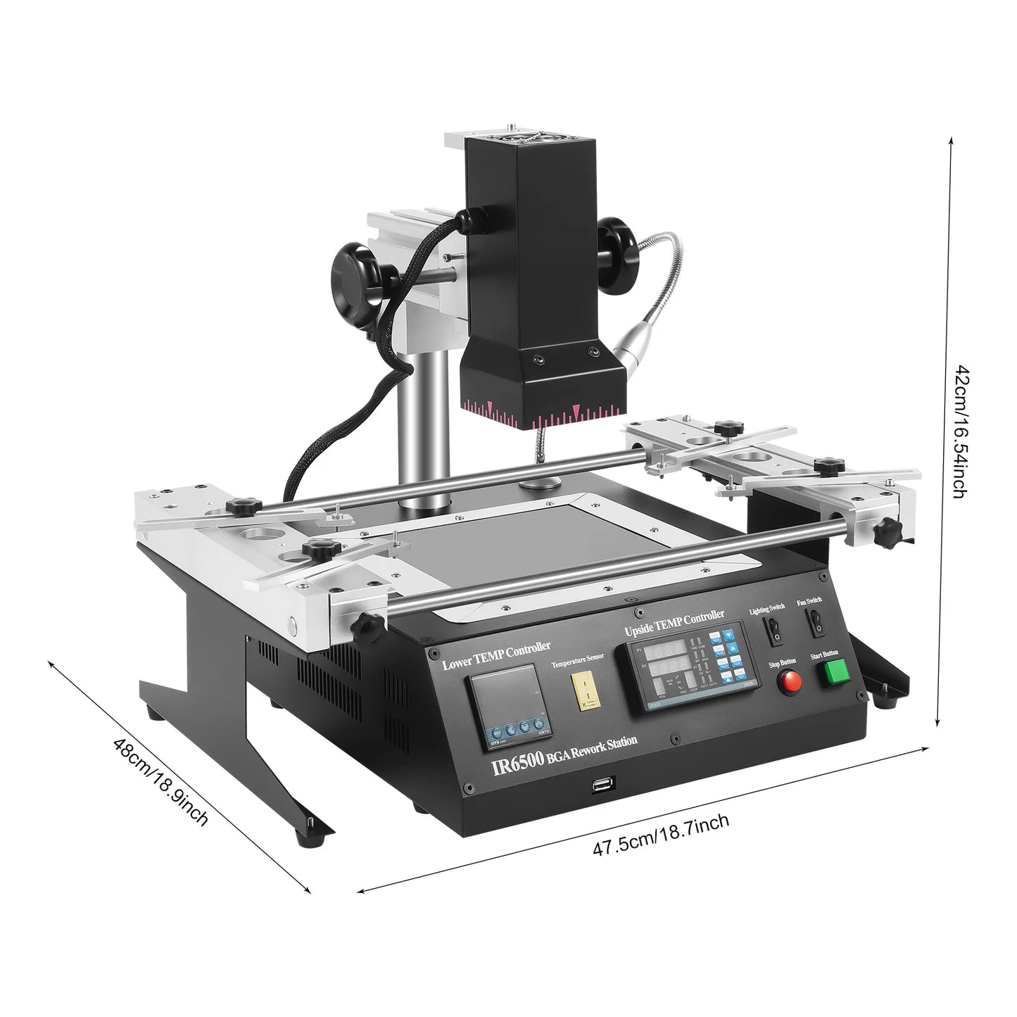 1250W USB Powered Soldering Rework Station for Laptop and Desktop Motherboard Repair with Dual Zone Temperature Control