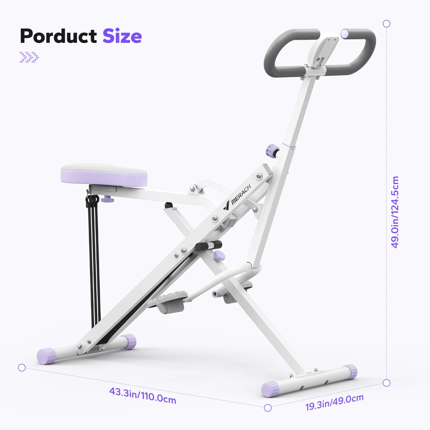 Merach 2in1 Squat And Rowing Machine For Home Gym With Foldable Frame And Real Time Feedback LCD Display