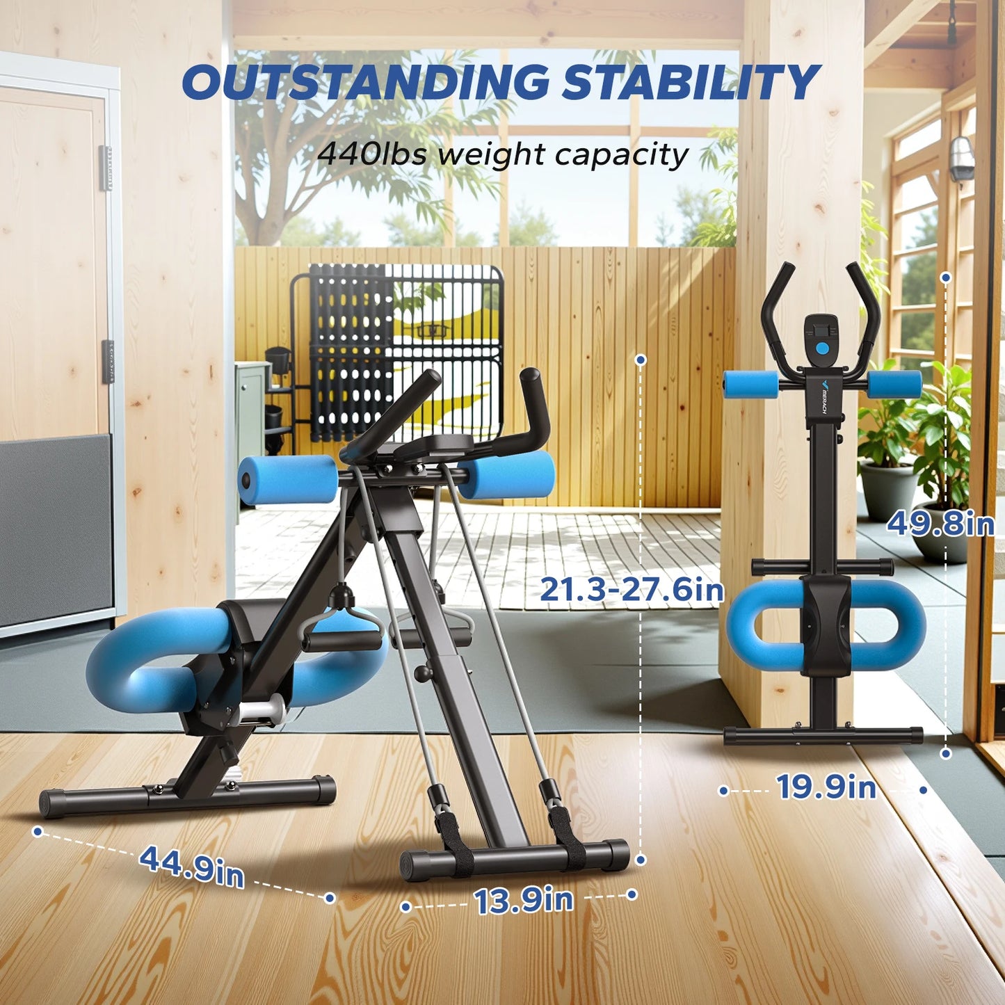 MERACH Ab Machine Adjustable Trainer Foldable For Abdominal Core Total Body Conditioning At Home