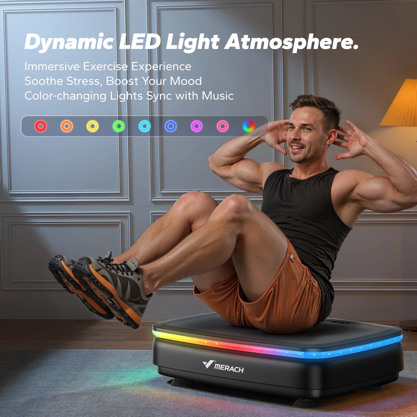MERACH Vibration Plate Exercise Machine For Whole Body Workout With 7 Automatic Modes And 99 Speed Levels