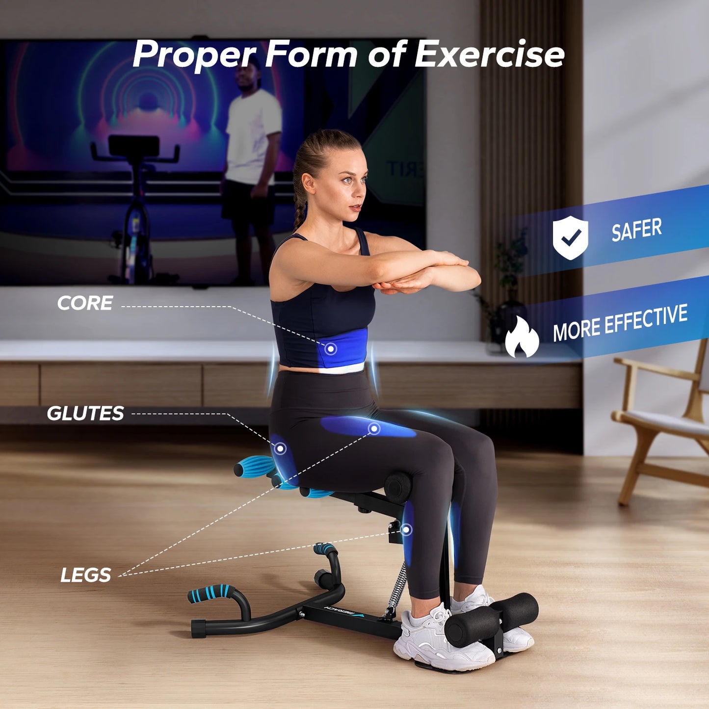 Merach Deep Squat Machine Adjustable Glutes Trainer 2 In 1 Lower Body Stability And Push Up Workout