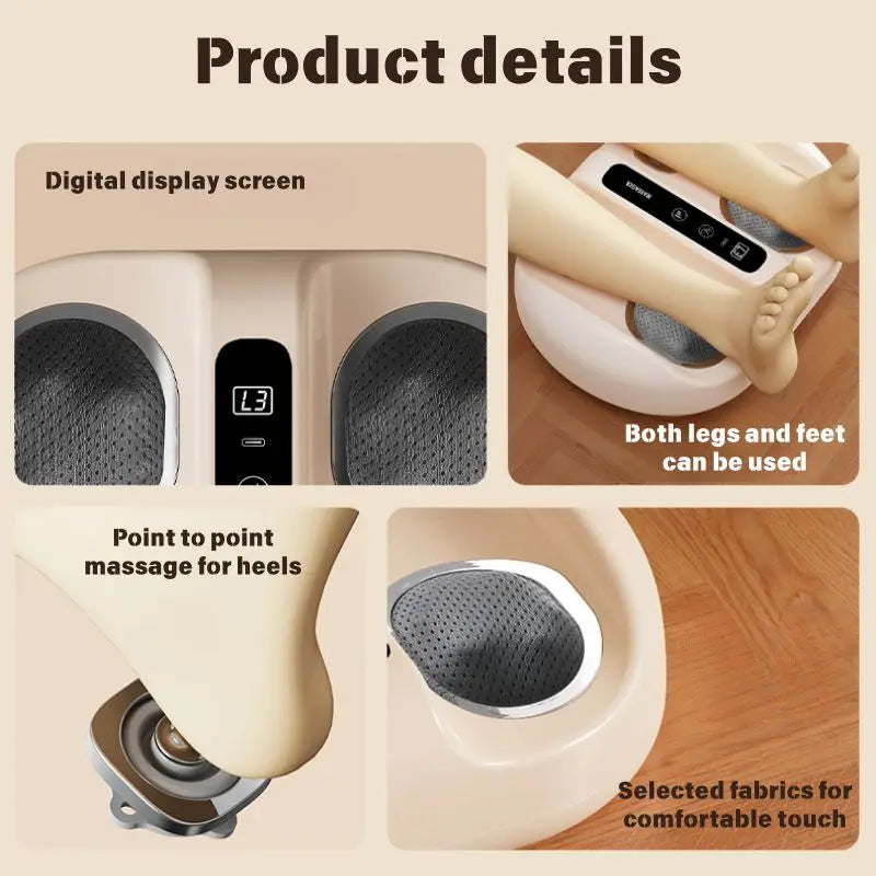 Mini Finger Foot Massager With Hot Compress Deep Kneading And Vibration