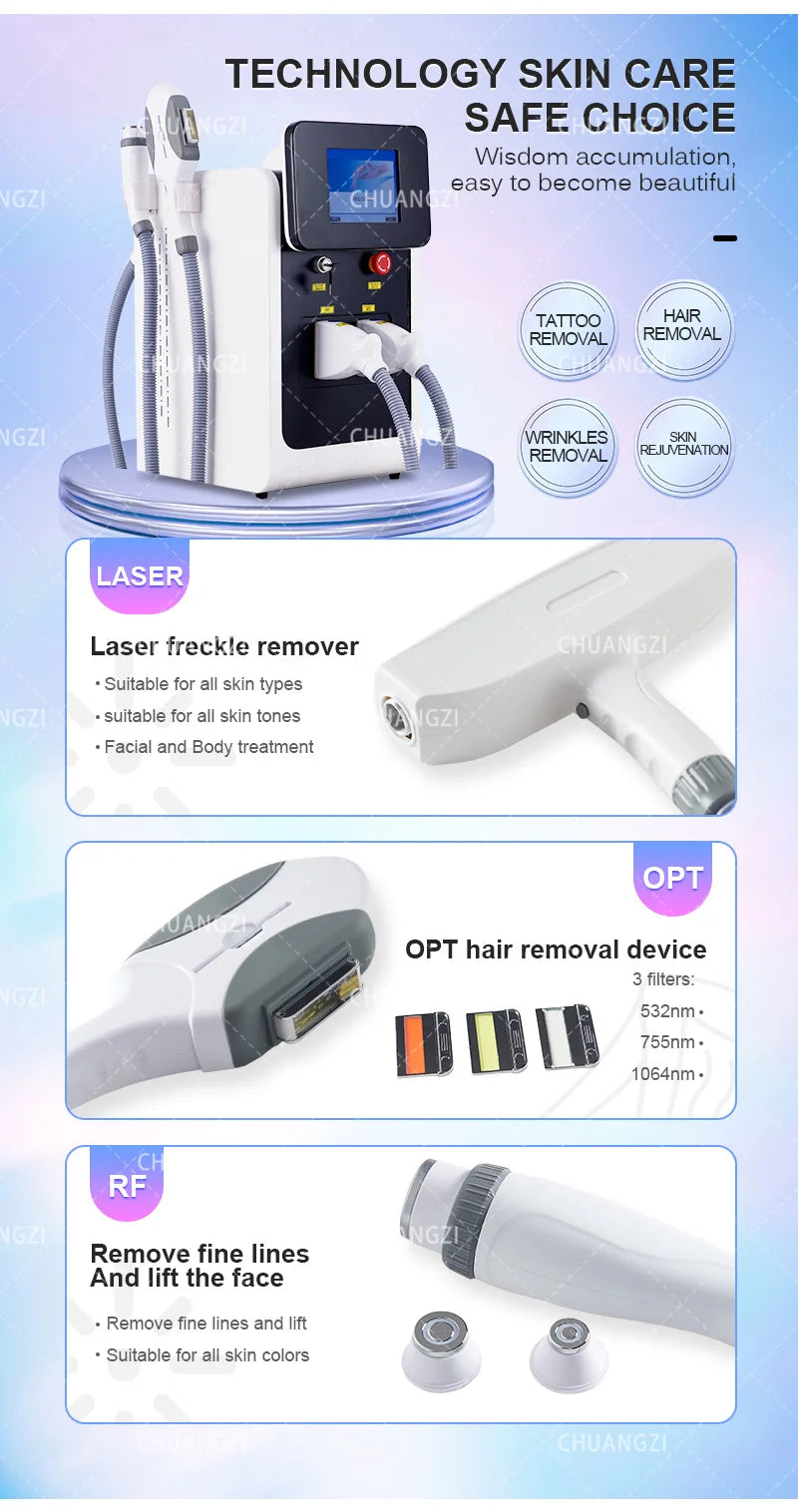 MYOSLIM 3 In 1 IPL Laser Hair Removal Machine System
