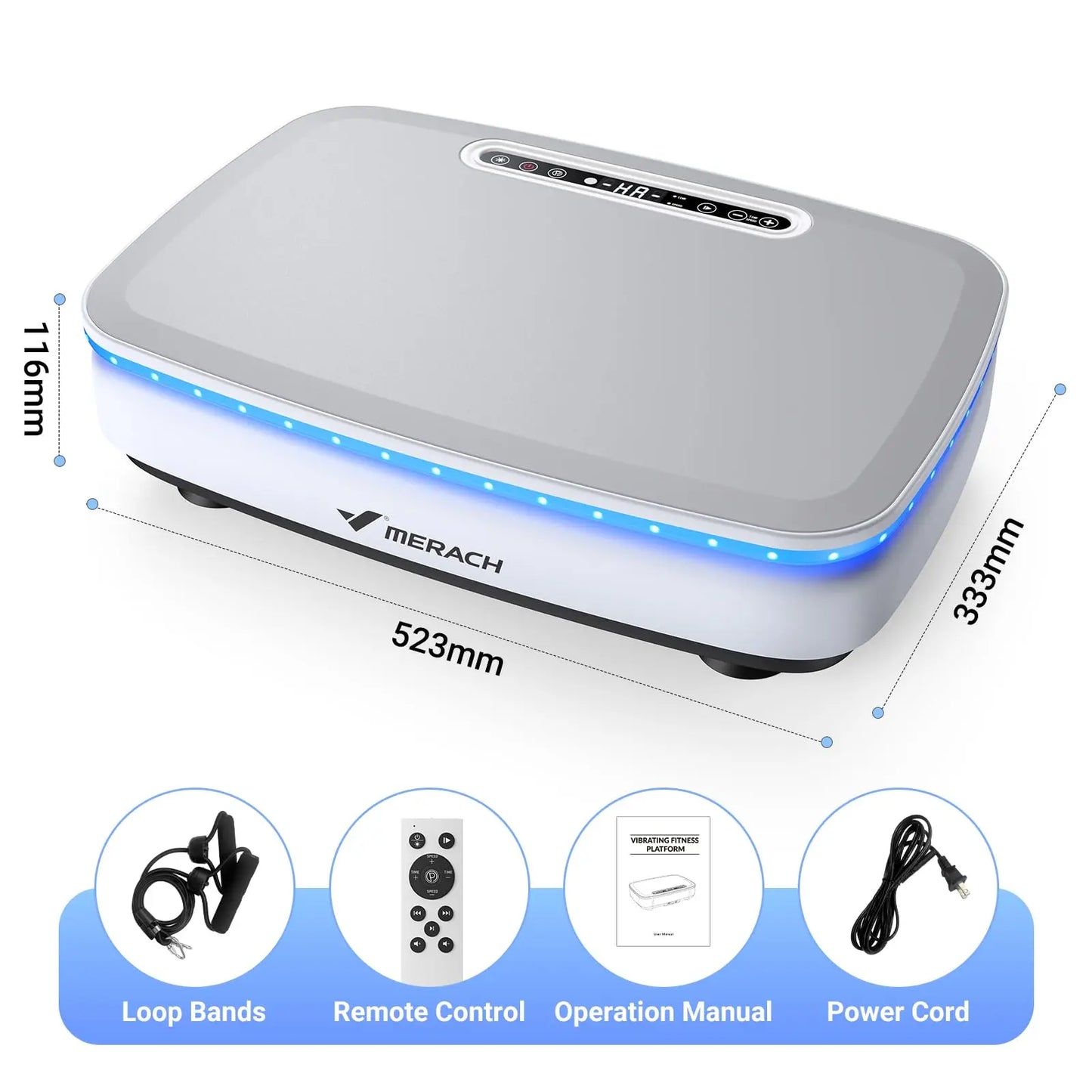 MERACH Vibration Plate Exercise Machine For Whole Body Workout With 7 Automatic Modes And 99 Speed Levels