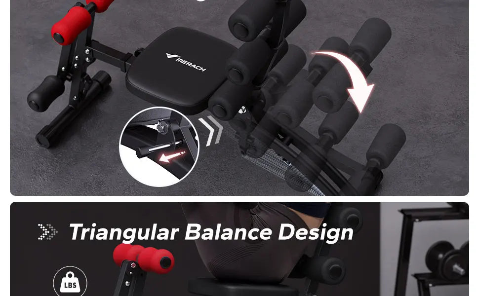 MERACH Ab Machine Multi Functional Adjustable Sit Up Bench
