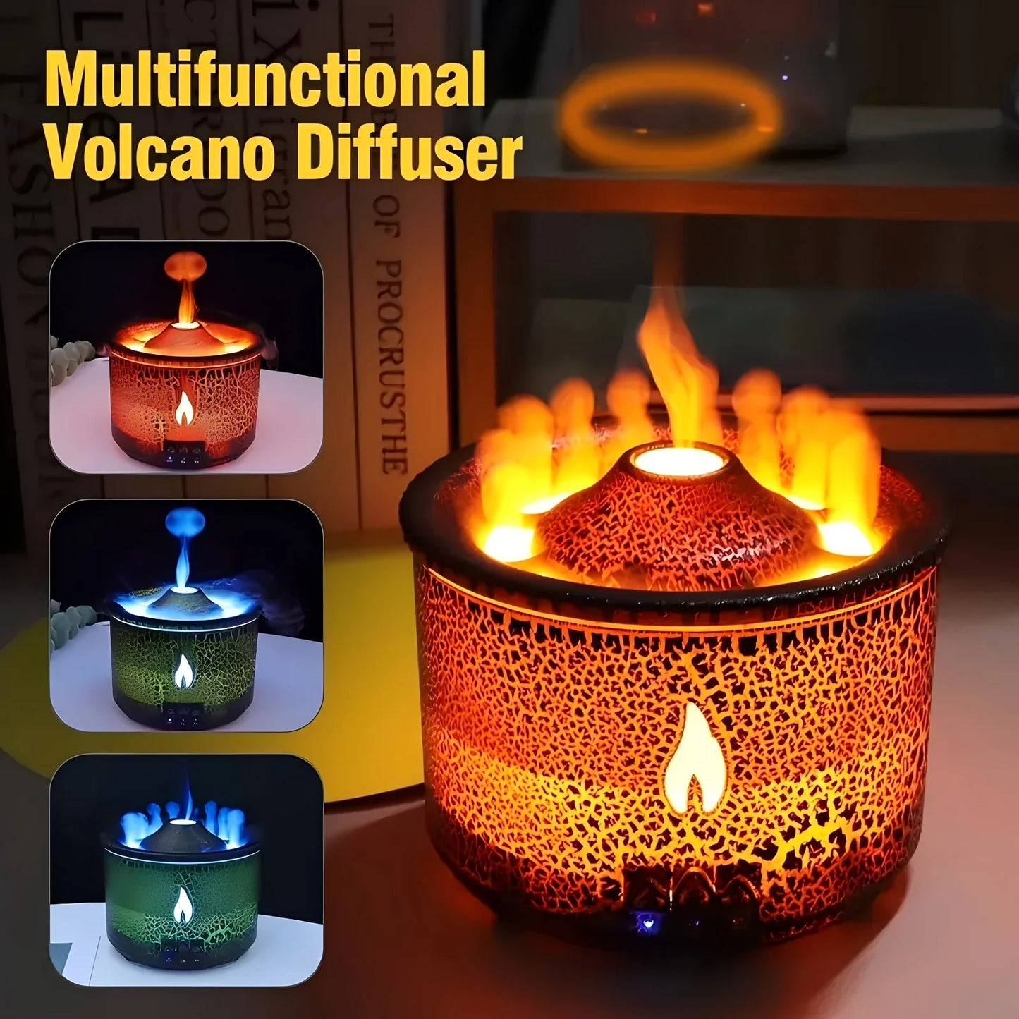 Miflame Volcano Aromatherapy Diffuser Essential Oil Humidifier With Flame Effect