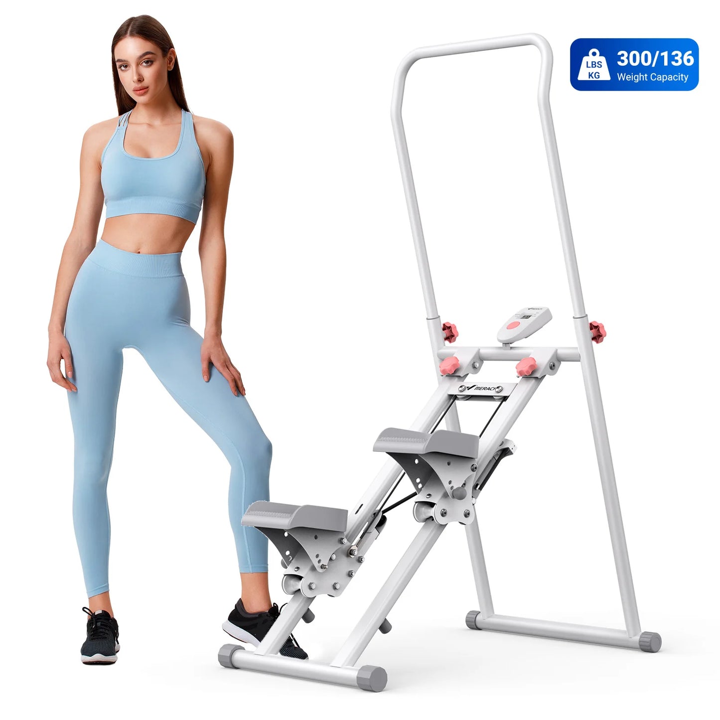 Merach Vertical Climber Stair Stepper For Home Gym Full Body Cardio High Intensity Workout Compact Space Saver