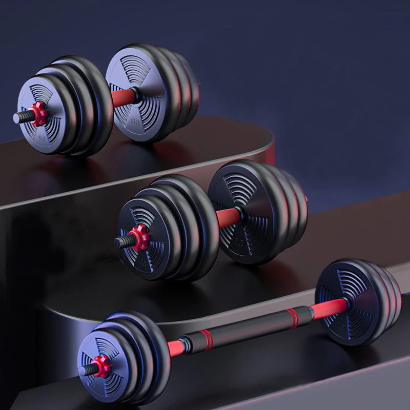 Adjustable Dumbbell To Barbell Set With Anti Slip Grip