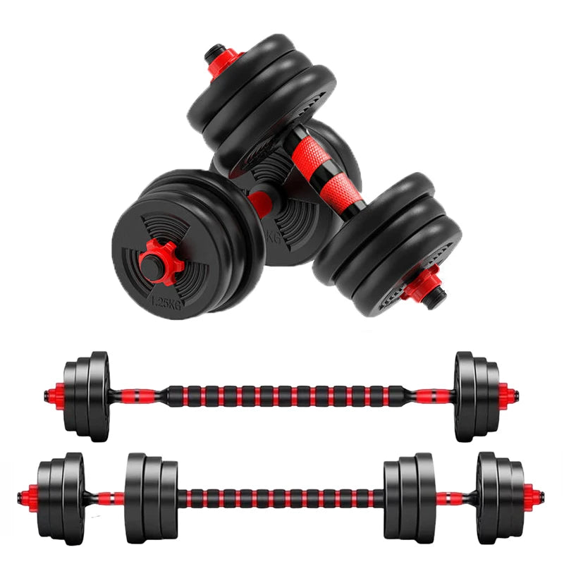 Adjustable Dumbbell To Barbell Set With Anti Slip Grip