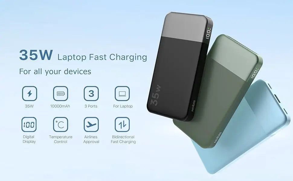 N3510 Slim Power Bank 10000mAh 35W Fast Charge Portable Charger