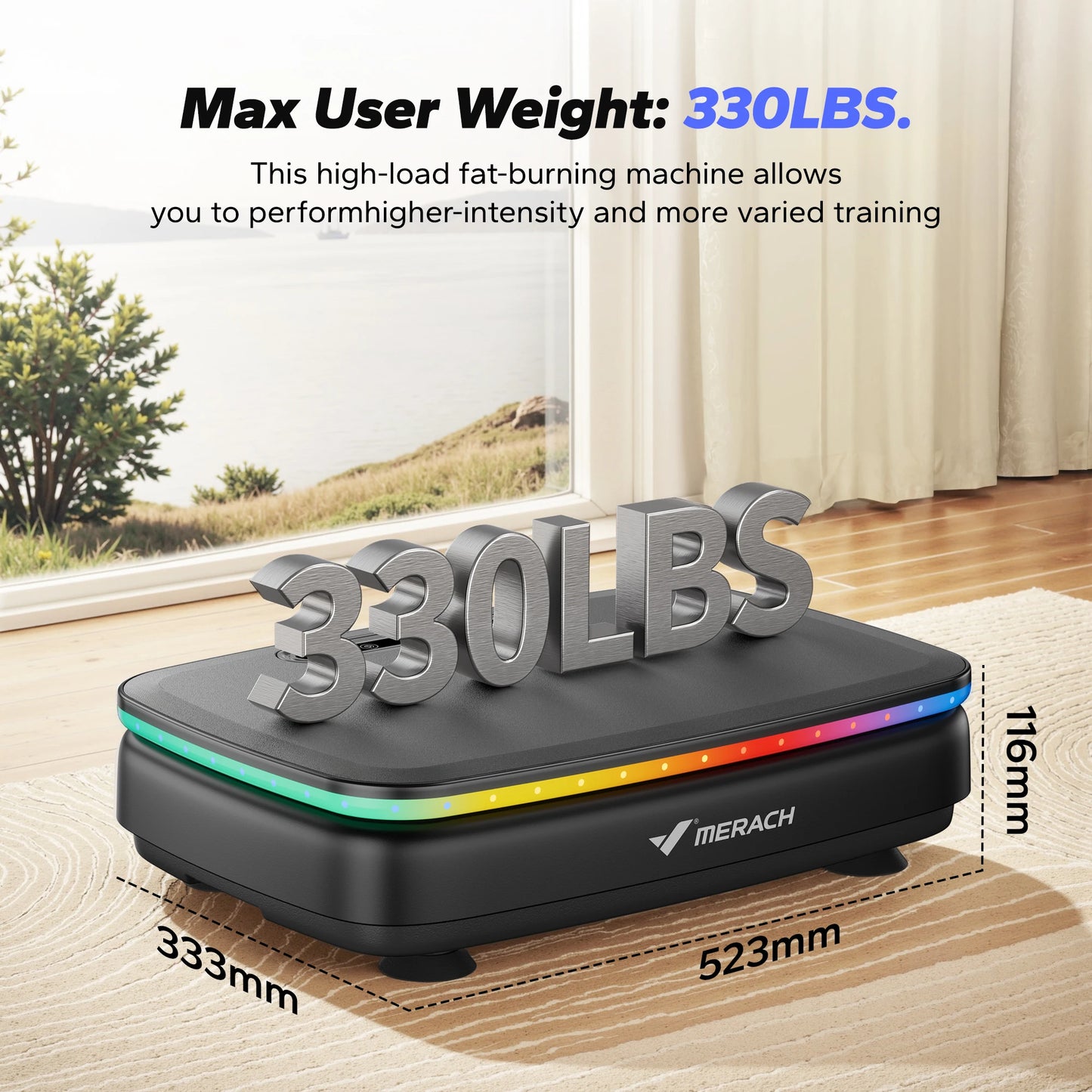 MERACH Vibration Plate Exercise Machine For Whole Body Workout With 7 Automatic Modes And 99 Speed Levels