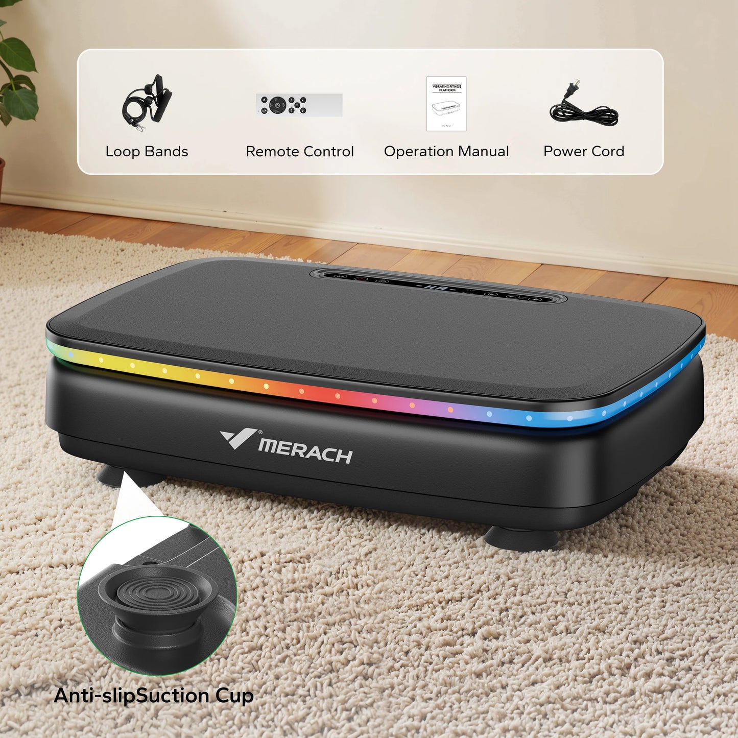 MERACH Vibration Plate Exercise Machine For Whole Body Workout With 7 Automatic Modes And 99 Speed Levels