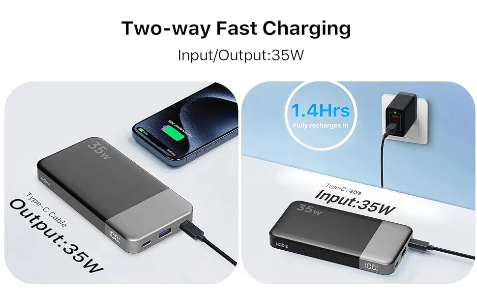 N3510 Slim Power Bank 10000mAh 35W Fast Charge Portable Charger
