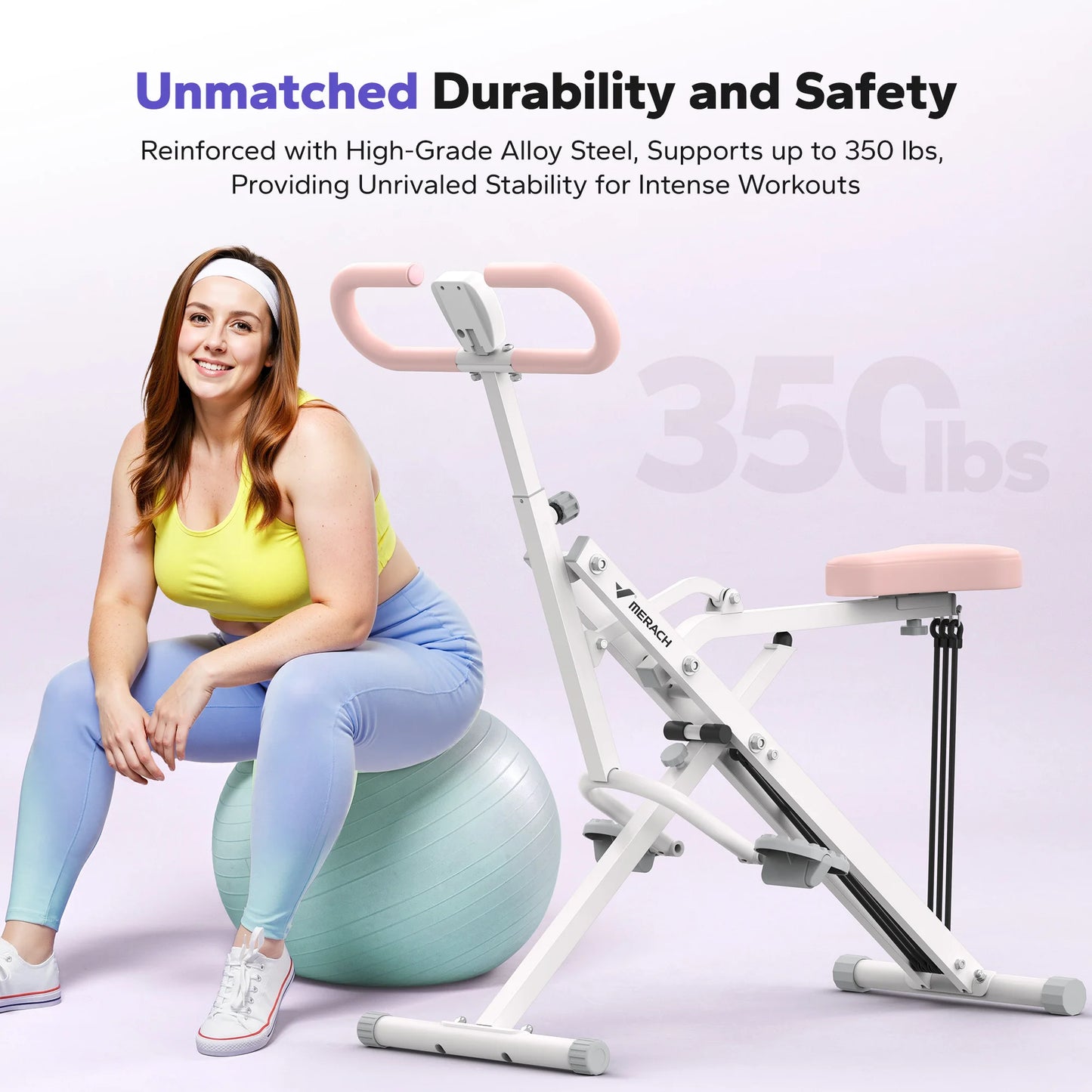 Merach 2in1 Squat And Rowing Machine For Home Gym With Foldable Frame And Real Time Feedback LCD Display