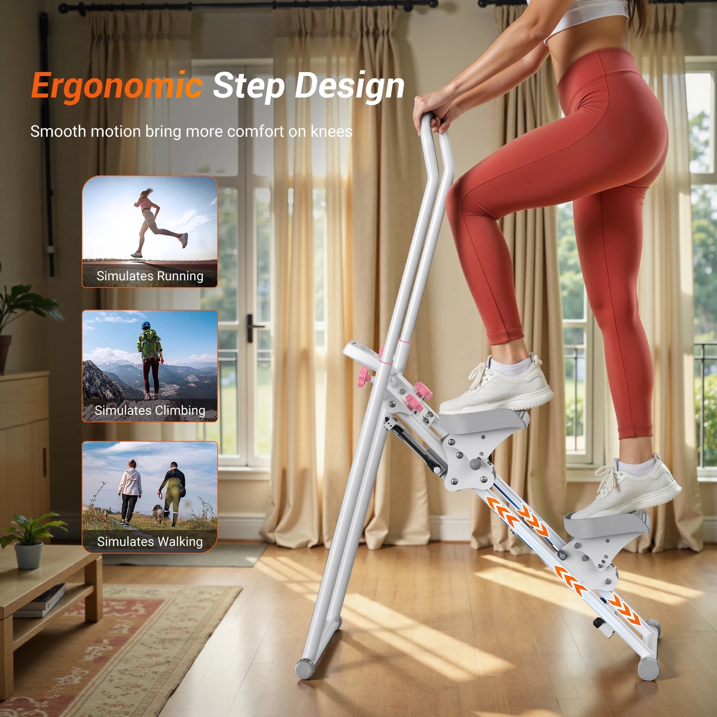 Merach Vertical Climber Stair Stepper For Home Gym Full Body Cardio High Intensity Workout Compact Space Saver