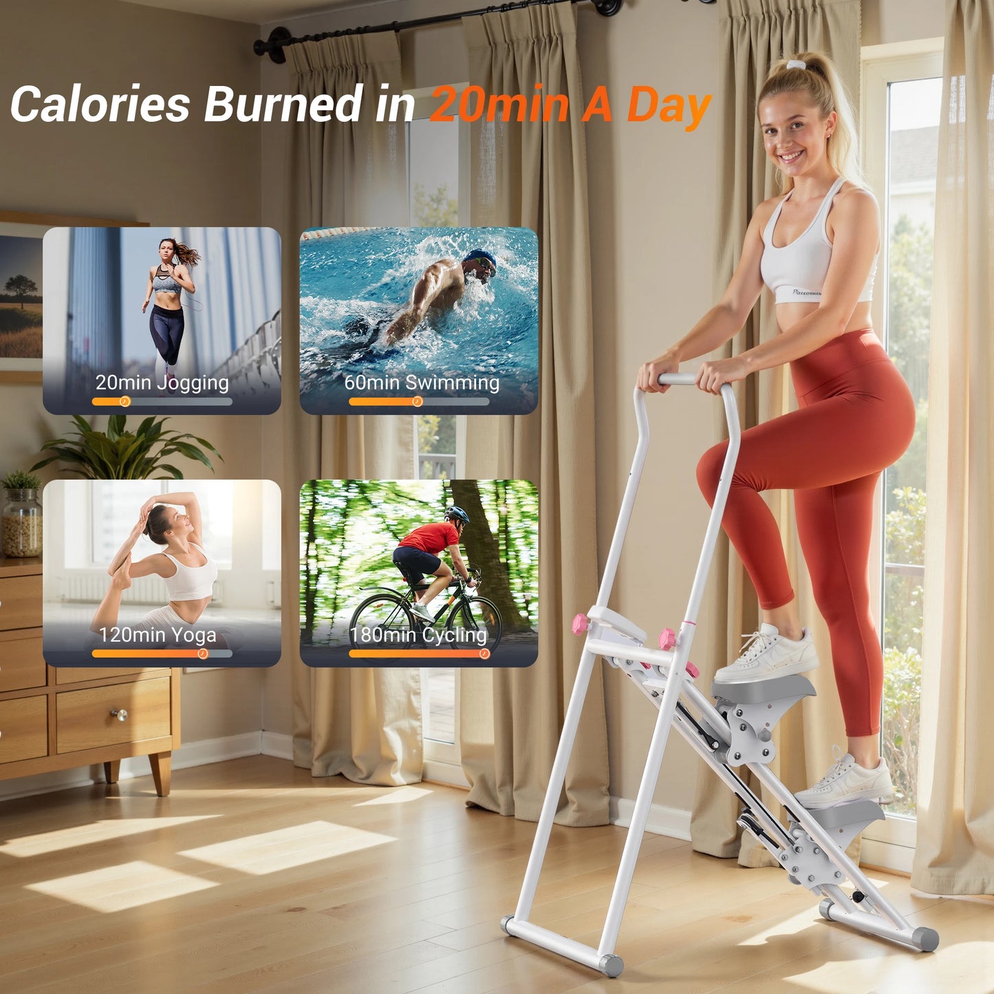Merach Vertical Climber Stair Stepper For Home Gym Full Body Cardio High Intensity Workout Compact Space Saver