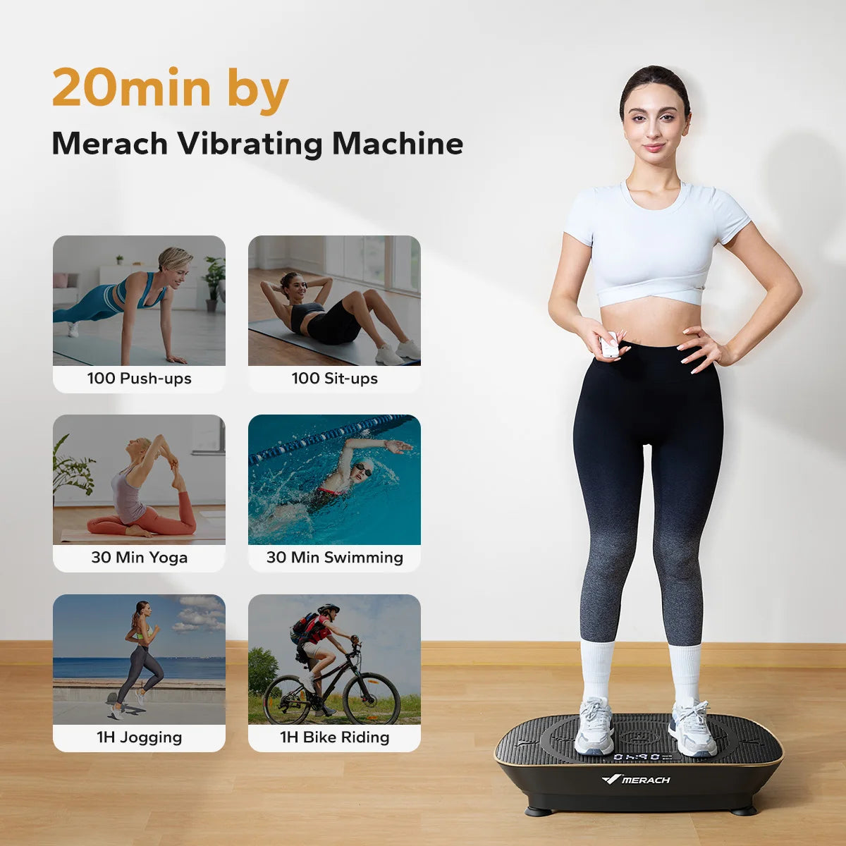 MERACH Vibration Plate Exercise Machine Whole Body Workout Platform 2398