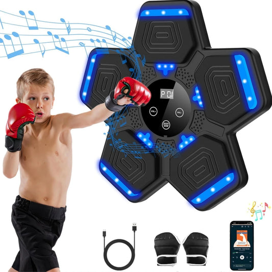 Smart Bluetooth Boxing Machine With Gloves Wall Mounted LED Target