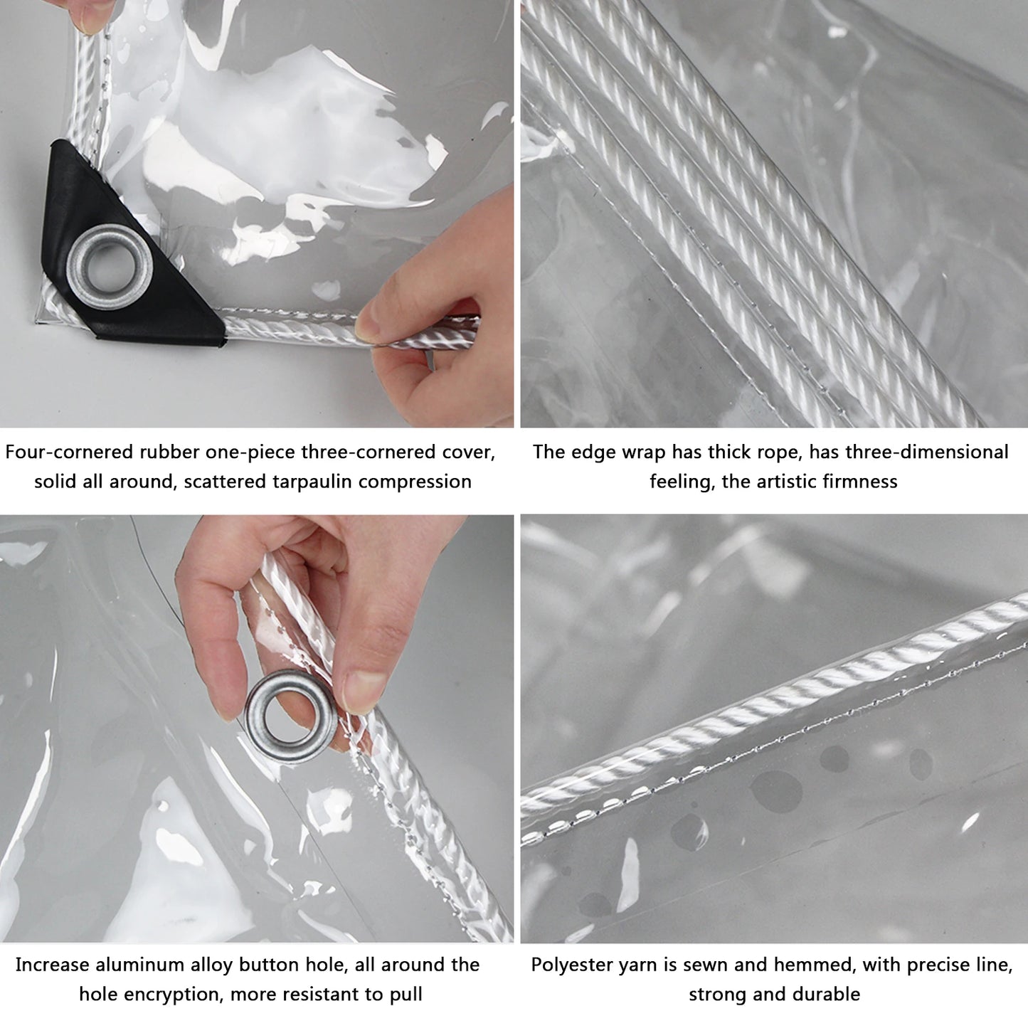 Clear PVC Tarp Heavy Duty Transparent Tarpaulin With Grommets