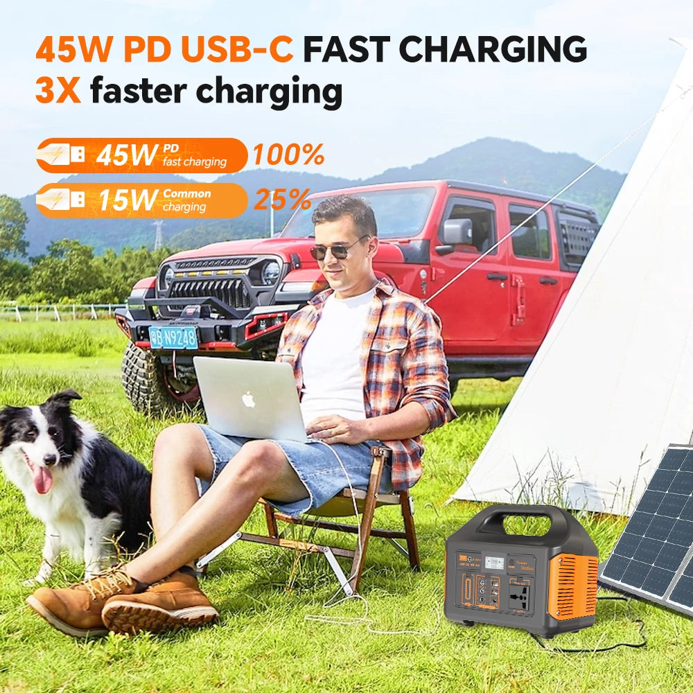 GaiaRay Portable Solar Generator 460.8Wh LiFePO4 Battery 110V