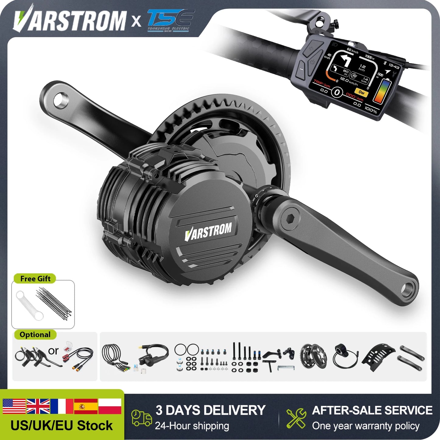 Tongsheng Mid Drive Motor Kit TSDZ8 750W And TSDZ16 1000W With 160Nm Torque IPX6 Waterproof