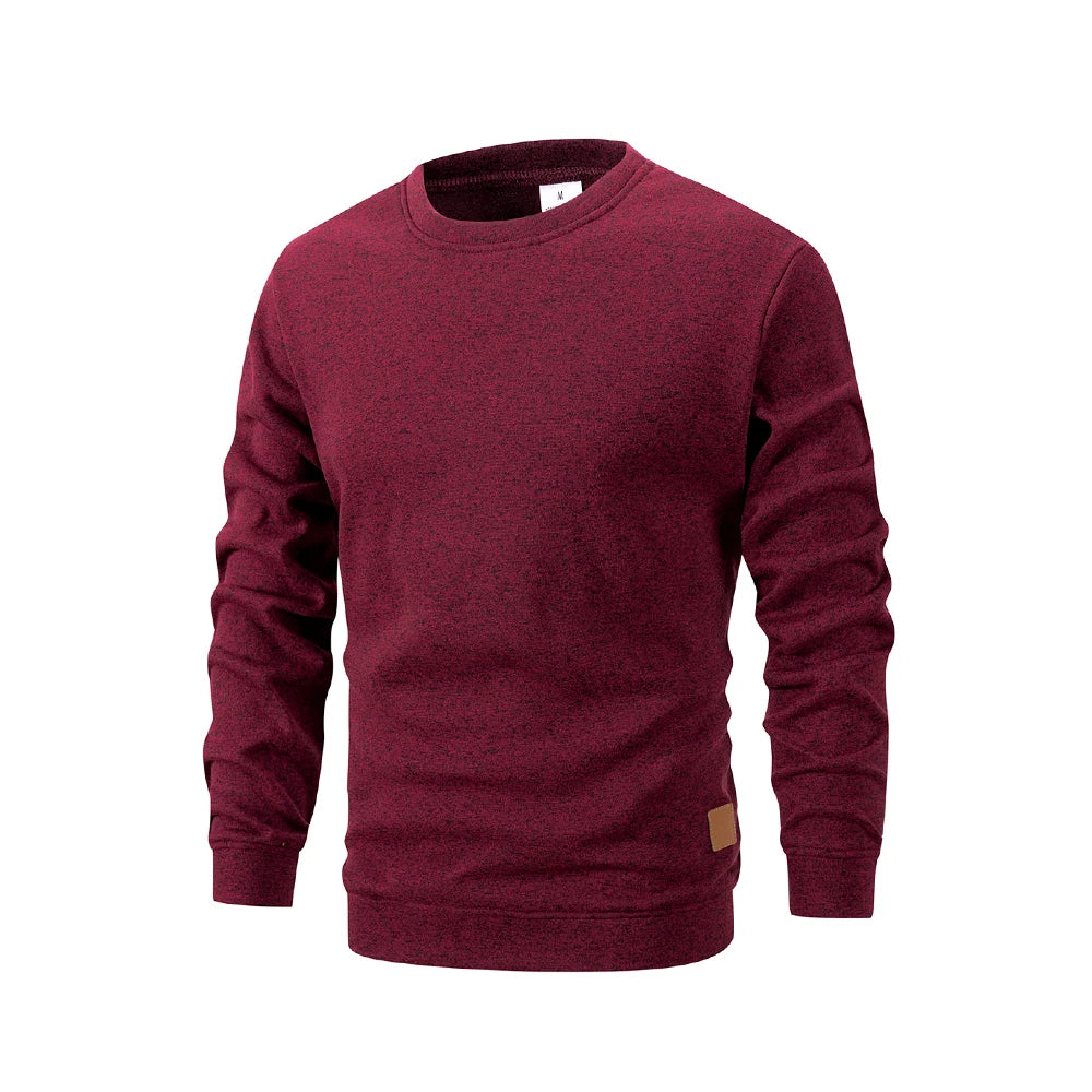 Men's Crew Neck Knit Pullover Sweatshirt Long Sleeve Polyester