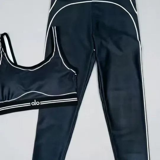 Women Slim Fit Yoga Outfit With Stretch Polyester Graphic Design