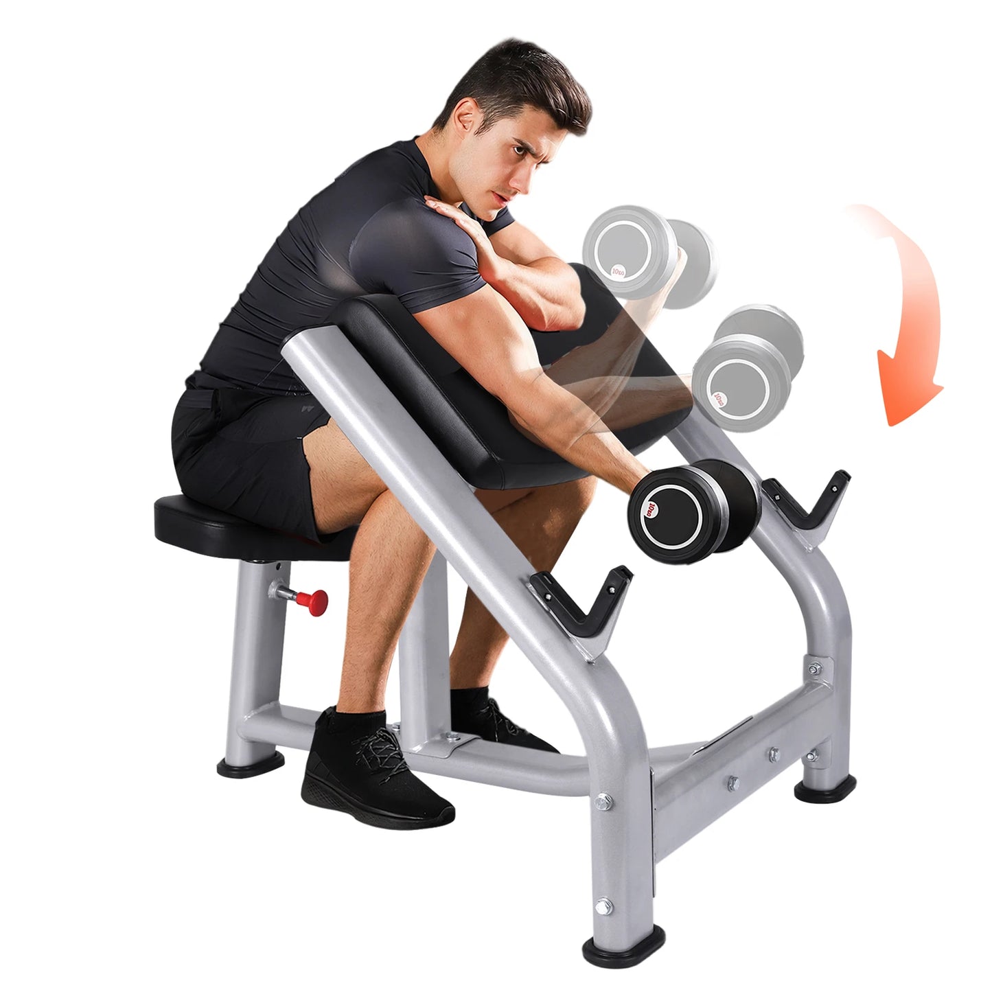 Preacher Curl Bench With Adjustable Seat For Home Gym
