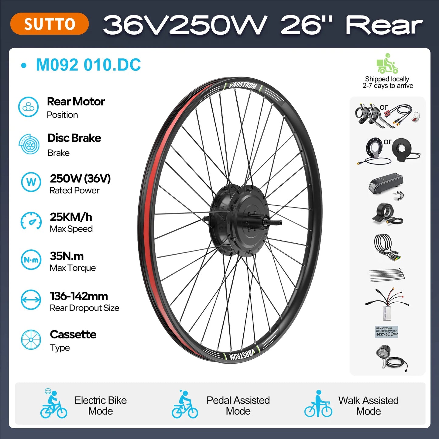 Bafang Varstrom Rear Hub Motor Ebike Kit 500W 65Nm Torque 36V Or 48V Fits 135-142mm Dropout