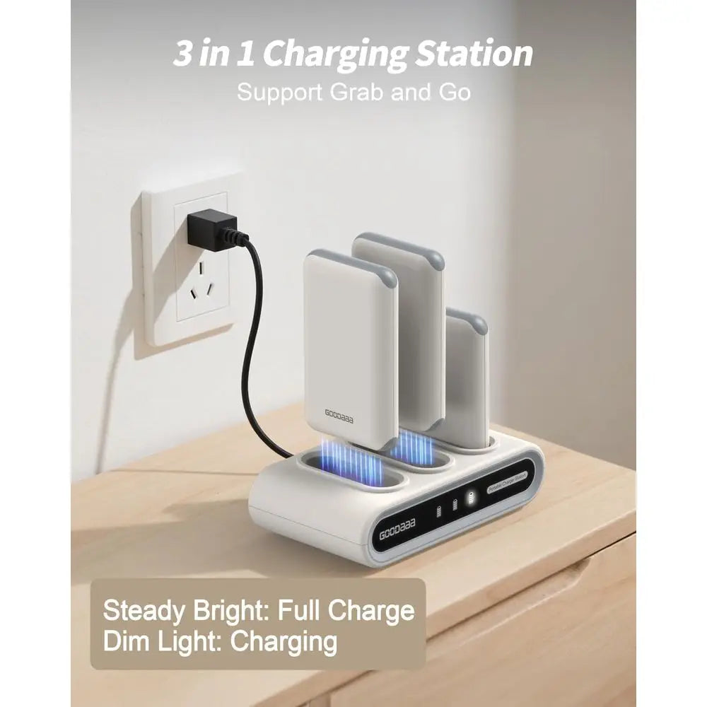 10000mAh Power Bank With Built In Cables And Triple USB