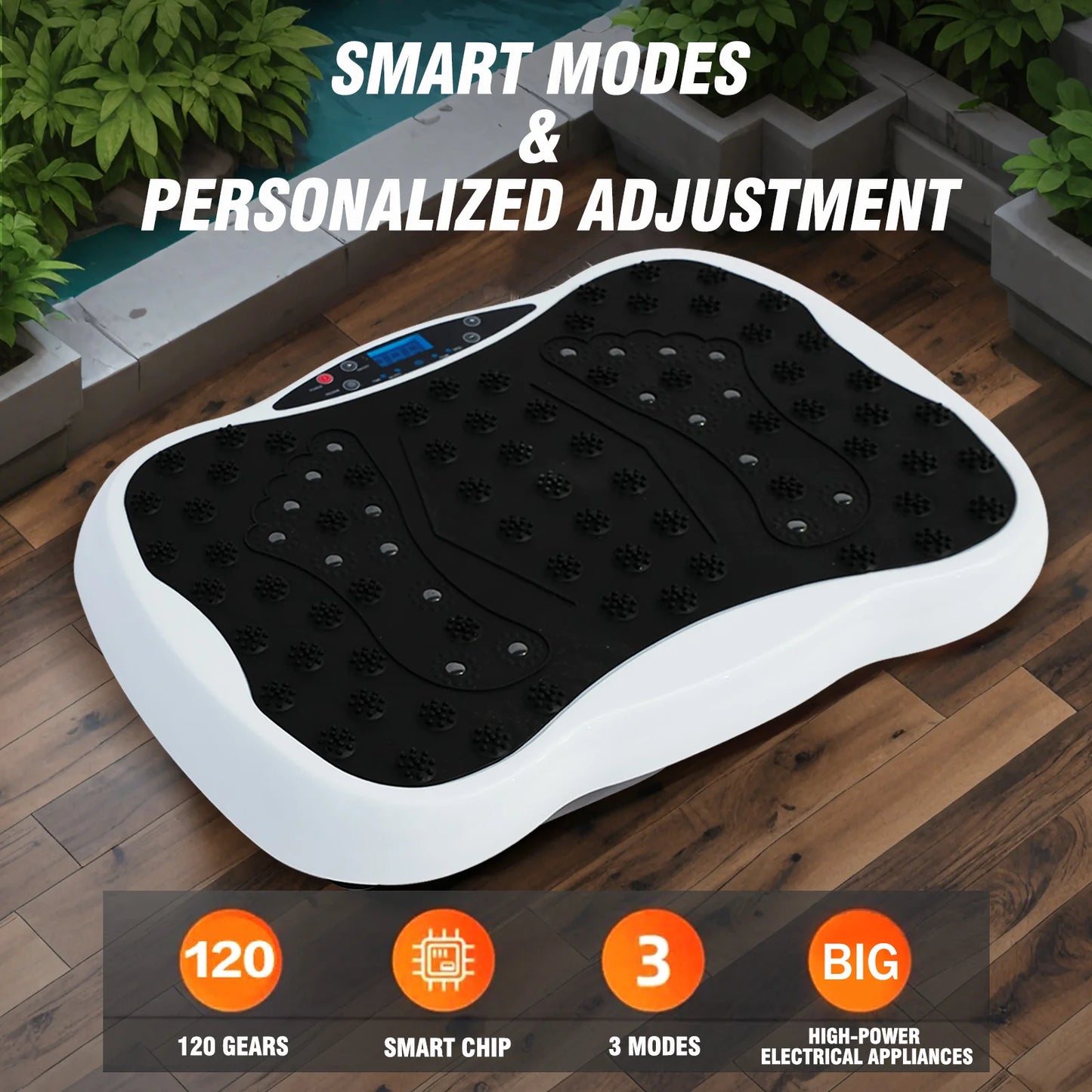 Full-Body Vibration Plate Exercise Machine With Resistance Bands Remote Control