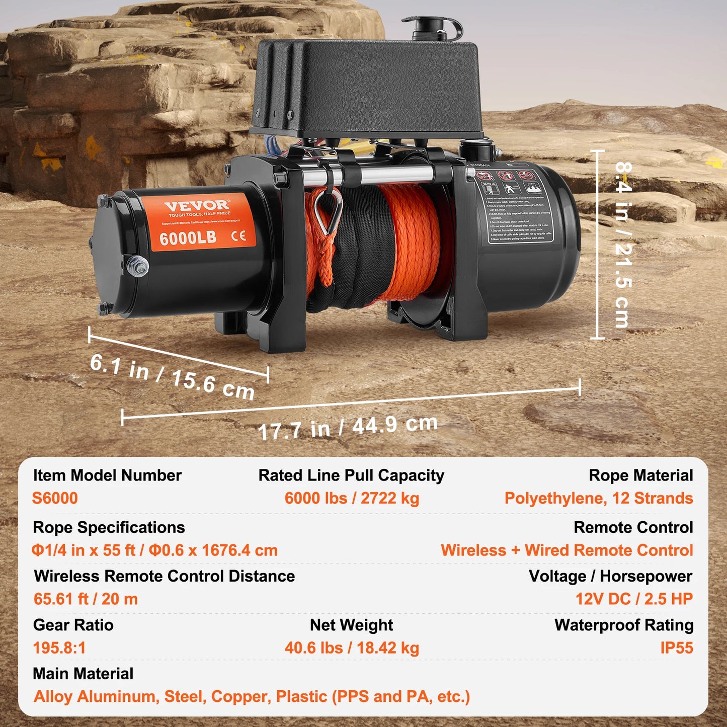 SucceBuy 6000lbs Electric Winch For SUV Jeep Trailer Towing Remote Control