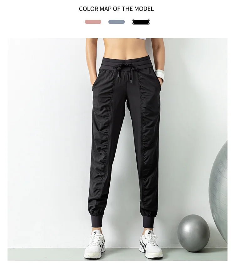 CZGUKE Women's Quick Dry Drawstring Joggers With Pockets