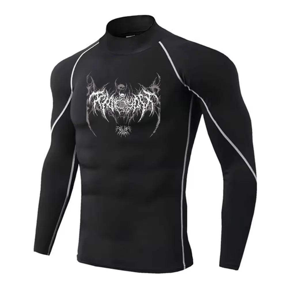 Mens Turtleneck Compression Shirt For Gym Performance Dry Rash Guard