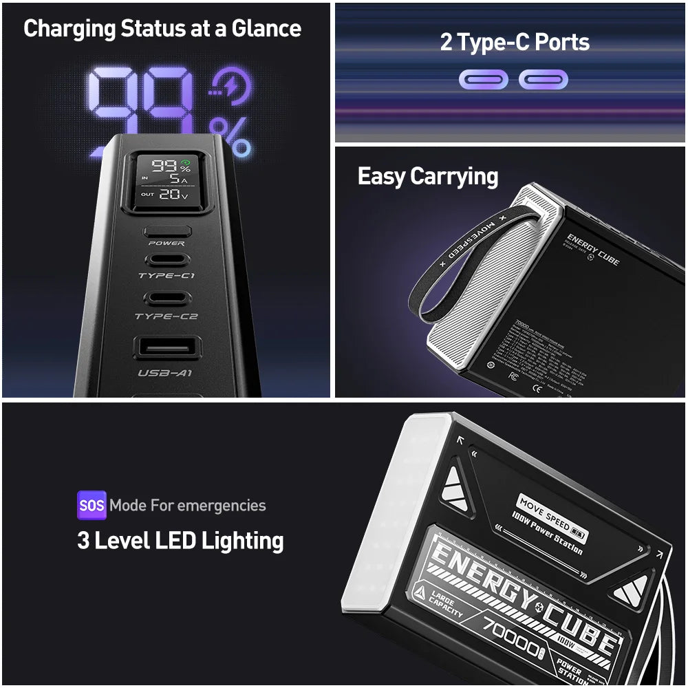 Movespeed Z70 Pro 70000mAh PowerBank 140W Fast Charge MacBook Pro