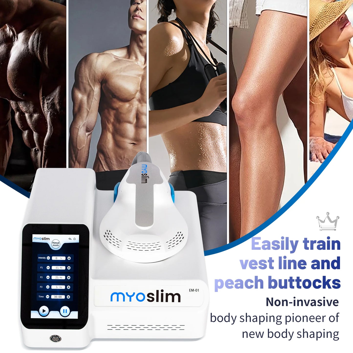 Myoslim Portable Electromagnetic Body Slimming Stimulator For Fat Reduction And Muscle Sculpting
