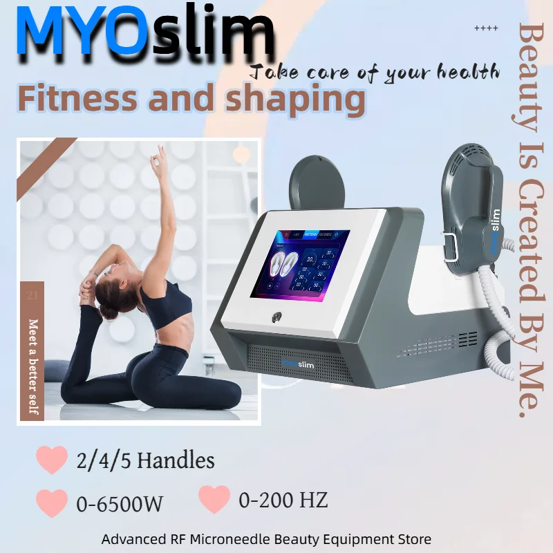 6500W High Power RF EMS Body Sculpting Machine For Muscle Toning Fat Burning And Skin Tightening With Four Handles