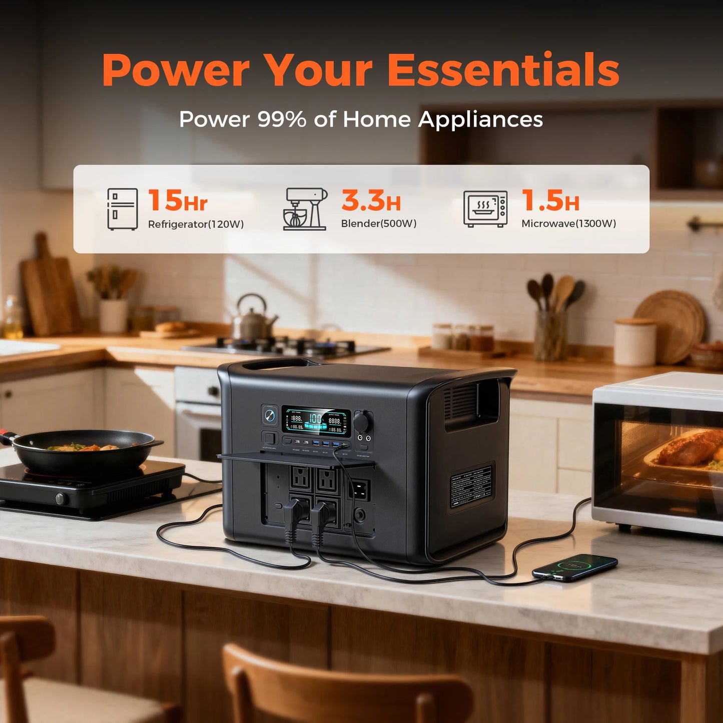 CTOLITY 2400W Portable Power Station LiFePO4 2048Wh Solar Generator