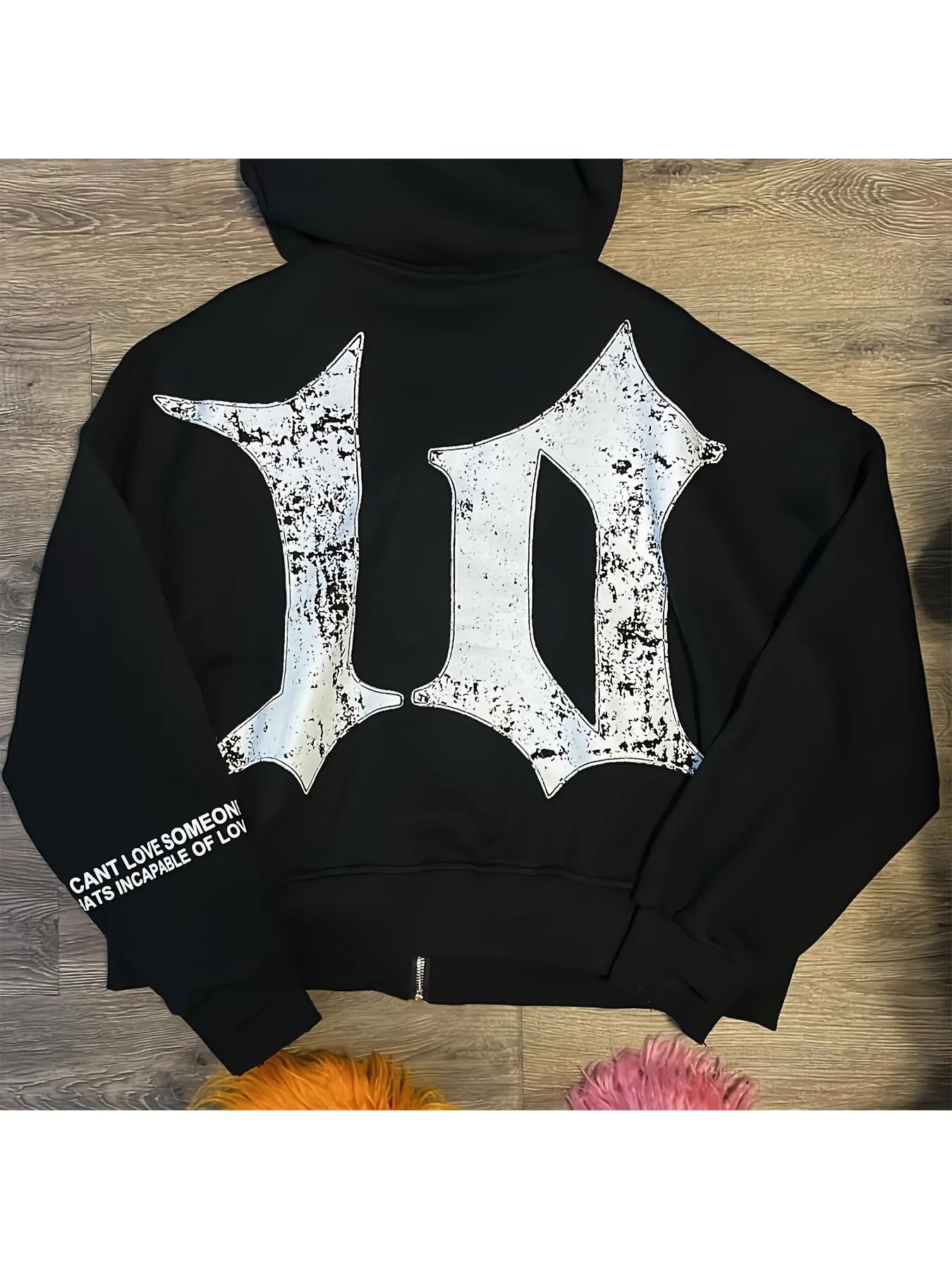 Oversized Zip Up Hoodie Tenth Series Graphic Print Streetwear Jacket