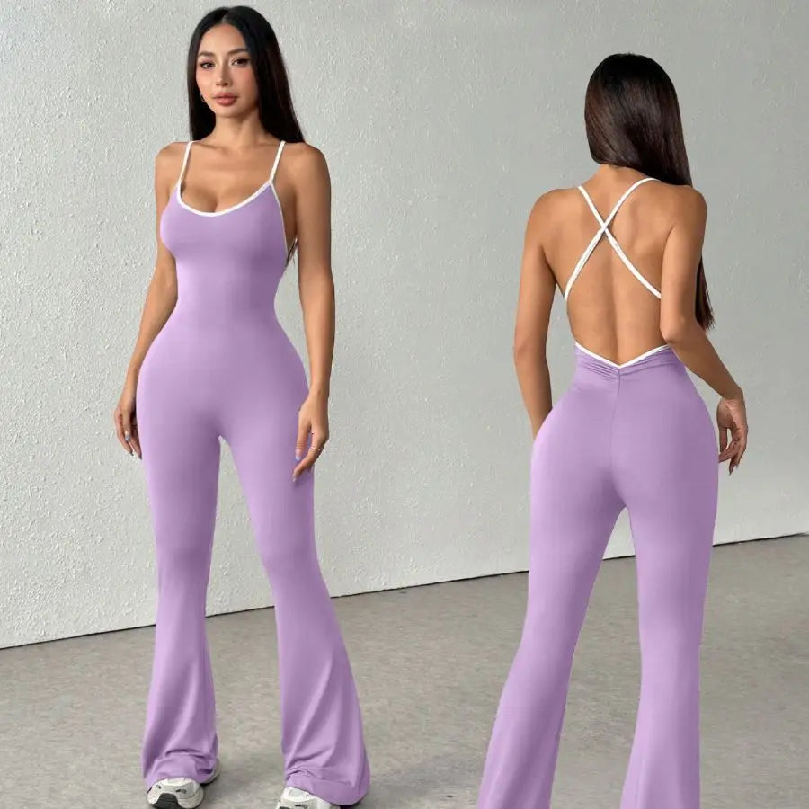 Oxychiefss Women One-Piece Yoga Jumpsuit Backless Bodysuits