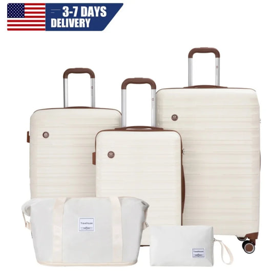 Travelhouse CN 5 Piece Luggage Set With Double Spinner Wheels